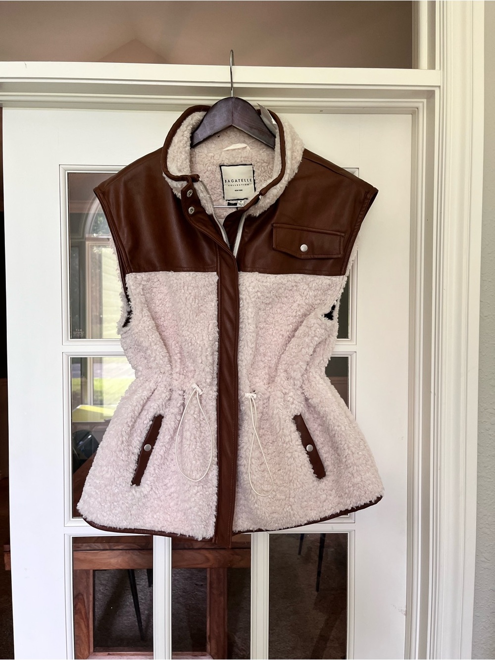 NWT Bagatelle Collection Cream faux shearling Vest